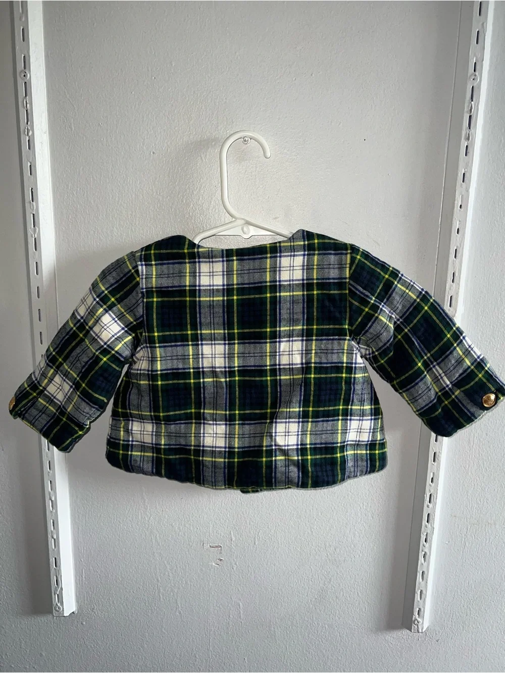 Vintage Ralph Lauren Plaid Unisex Baby Jacket - Green & White